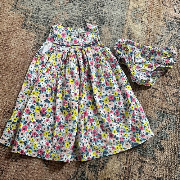 Baby Boden Floral Dress w Bloomers sz 12-18 MO